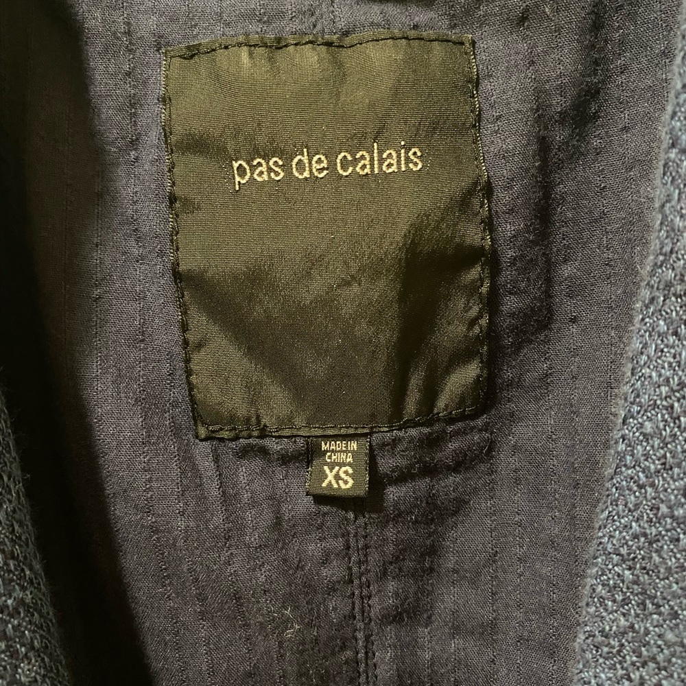 pas de calais Navy Blue Linen Vest with Ribbon - Picture 4 of 10